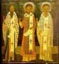 Святые Вселенские учителя и святители - Василий Великий, Григорий Богослов и Иоанн Златоуст