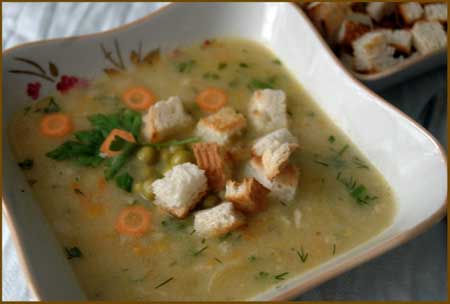 Постный овощной суп с овсянкой