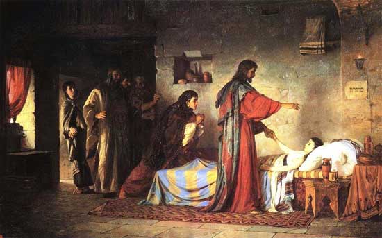 Исцеление кровоточивой женщины и воскрешение дочери Иаира