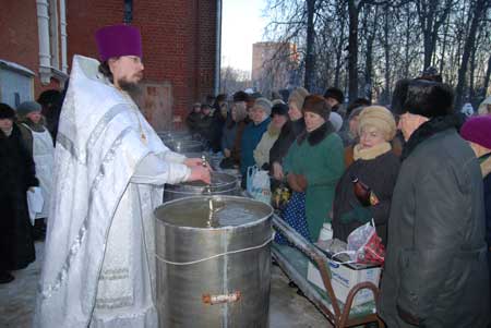 Великое водоосвящени в Скорбященском храме в Клину